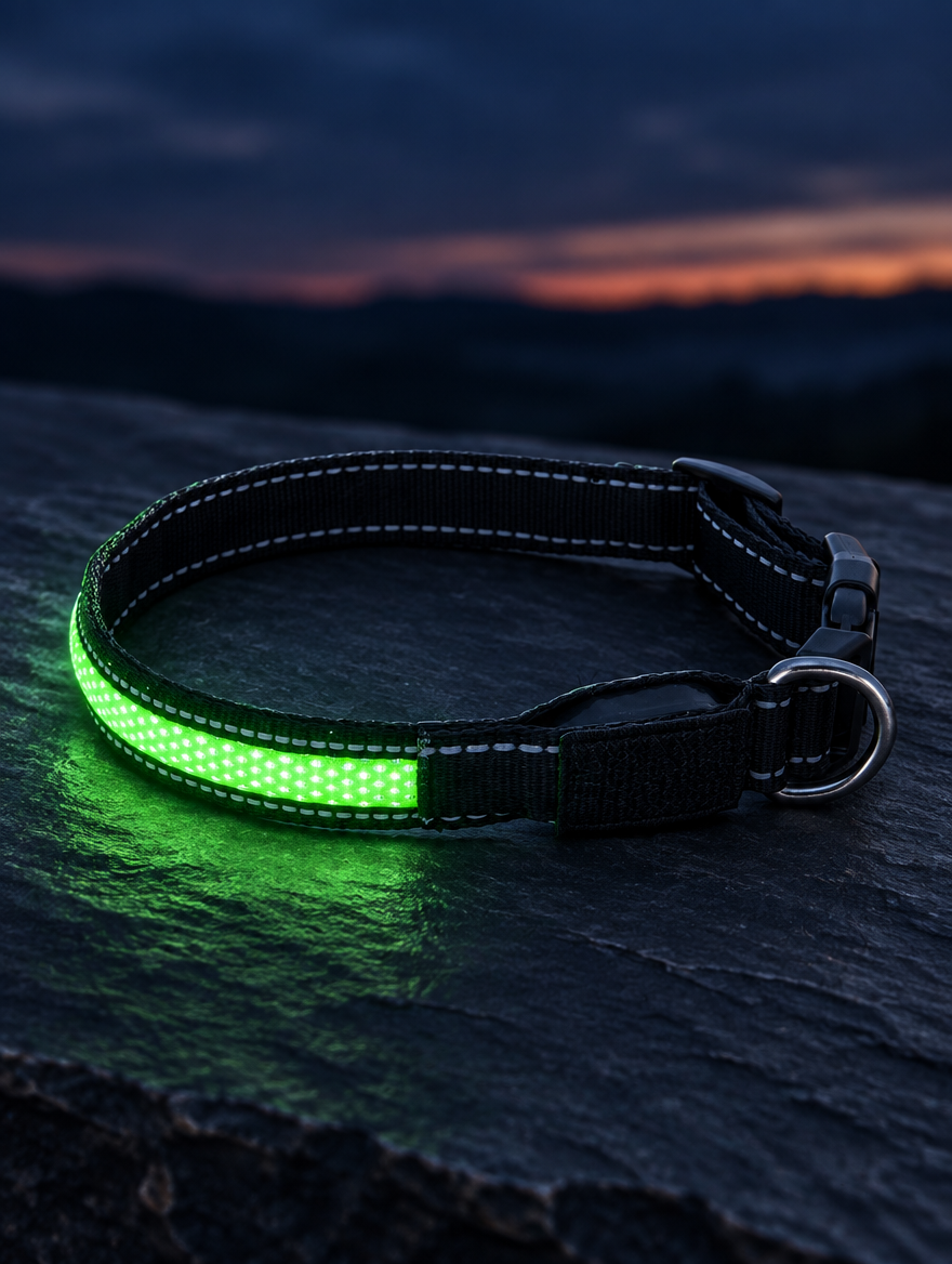 Nightwag Glow Collar glowing green
